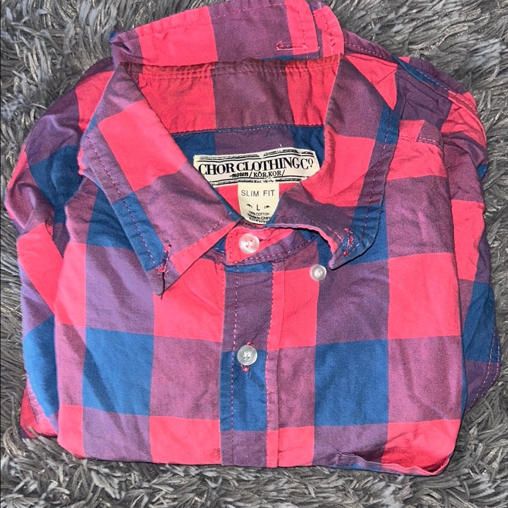 Anchor Clothing Co Red and Blue Plaid Shirt